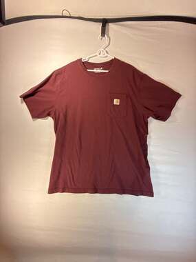 Carhartt K87 Loose Fit Heavyweight Short-Sleeve Pocket T-Shirt in Maroon